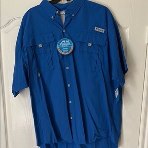 Columbia Blue Casual Button Down Shirt